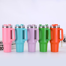 14oz New Double-layer Vacuum Car Cup Large Capacity 304 Stainless Steel Thermal Insulation Cup with Portable Handle Water Cup