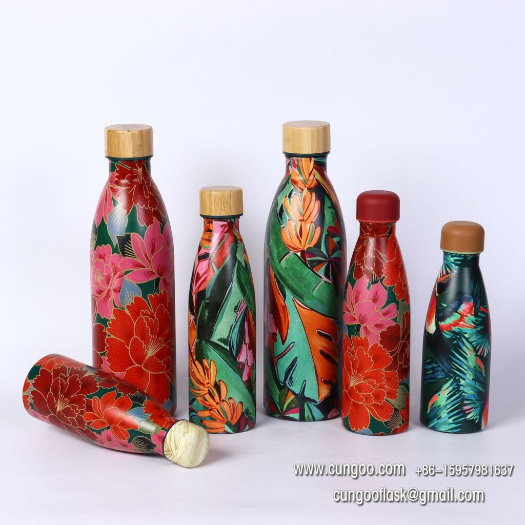 Stainless steel water bottles, especially those with creative designs like cola bottles