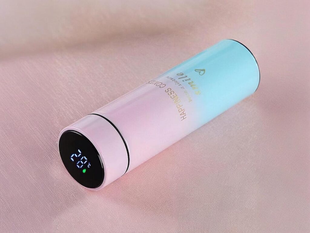 stainless steel vacuum flask with temperature display