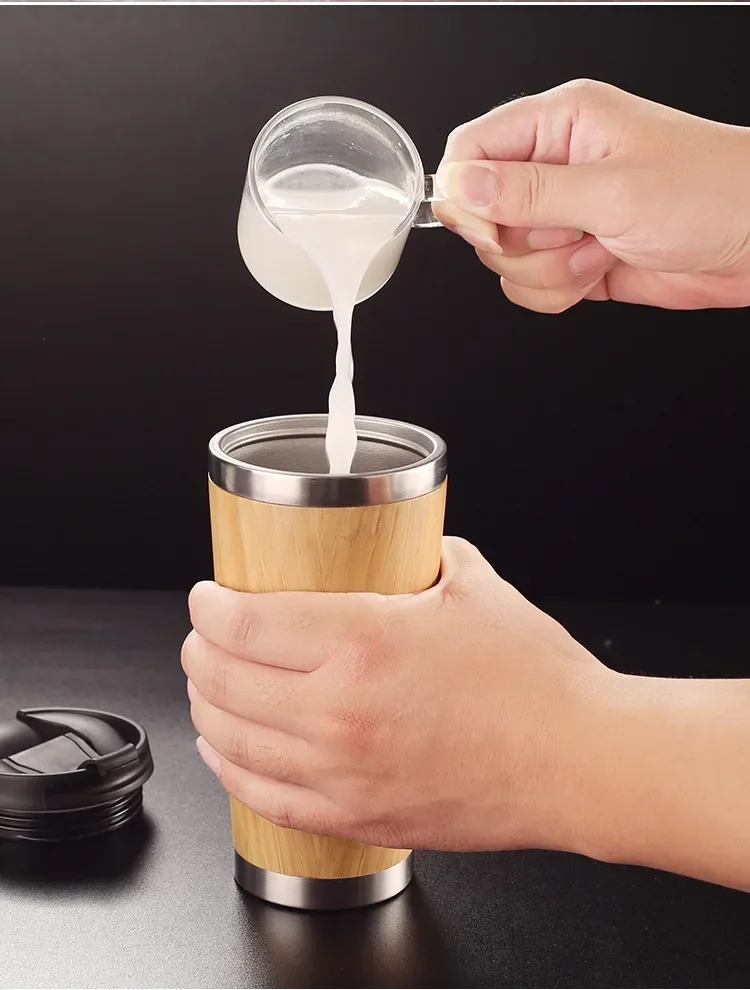 banboo cover vacuum flask