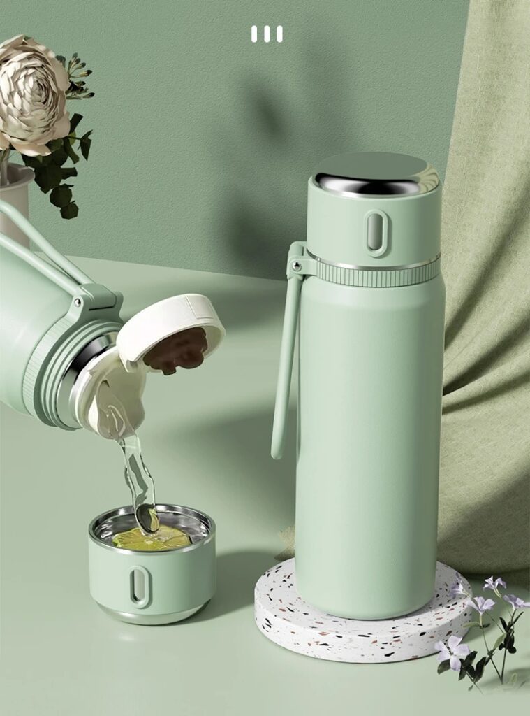 550ml smart 316 Stainless Steel Thermos Cup with tea cup Vacuum Flasks Home Outdoor Portable Water Cup Thermos Bottle